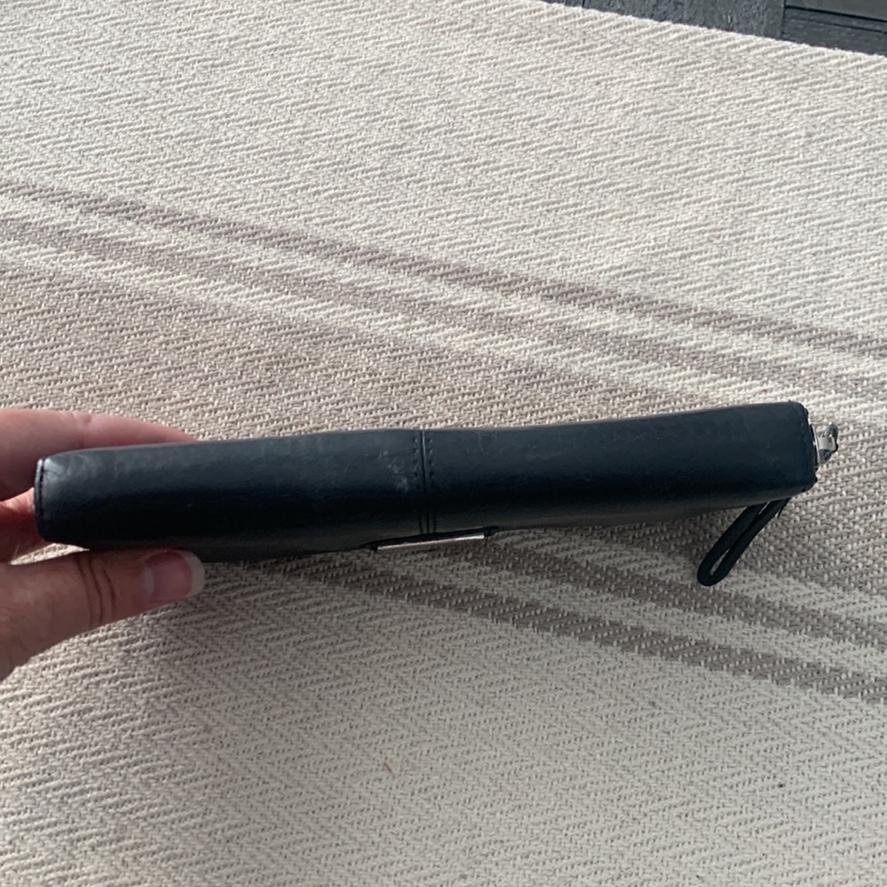 Cole Haan Black Leather Zippered Wallet Clutch - Picture 4 of 9